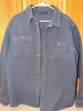Backcounty Men’s Navy Fleece Button-Up Shirt Jacket